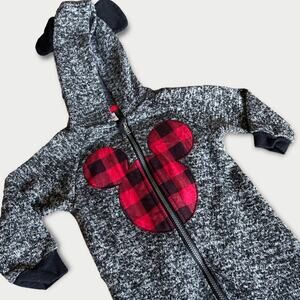 Disney Baby Toddler Girl Boy Unisex Mickey Mouse Snuggly 1-Pc Zip-up 12-18mos